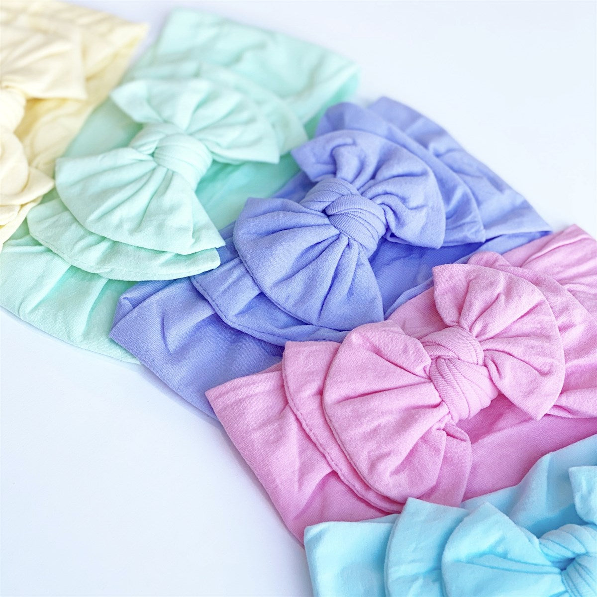 Double Bow Nylon Headbands - Golden Dot Lane