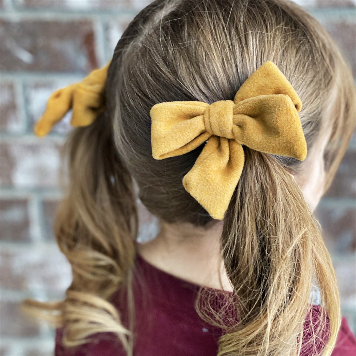 Mustard Softest Sailor Bows for Girls - Golden Dot Lane