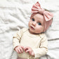 Blush Cable Knit Nylon Headbands for Babies - Golden Dot Lane