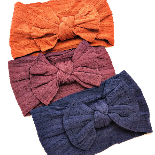 Fall colors of Cable Knit Nylon Headbands - Golden Dot Lane