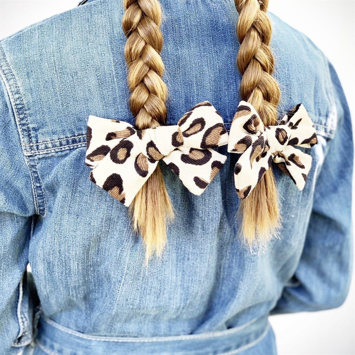 Cheetah Corduroy Bows - Golden Dot Lane