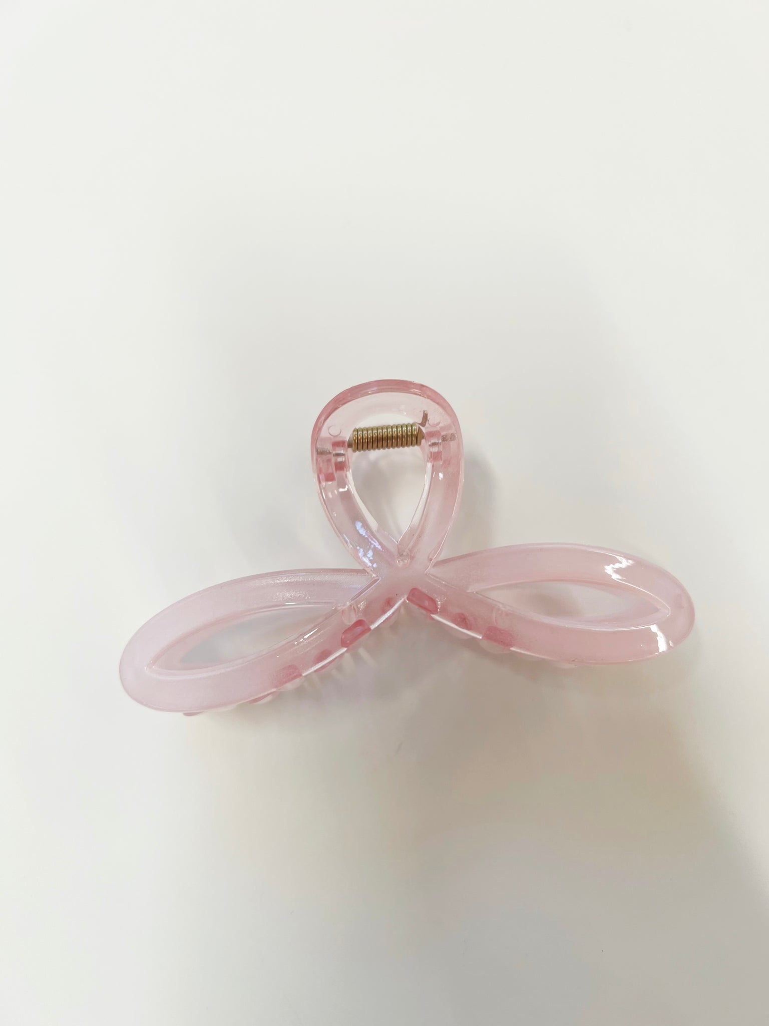 Pink Clear Frosted Claw Clip