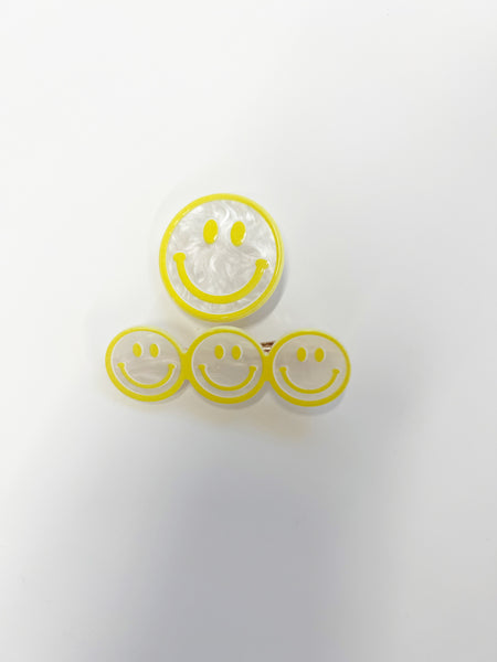 Set of 2 | Smiley Face Clips