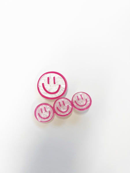 Set of 2 | Pink Smiley Face