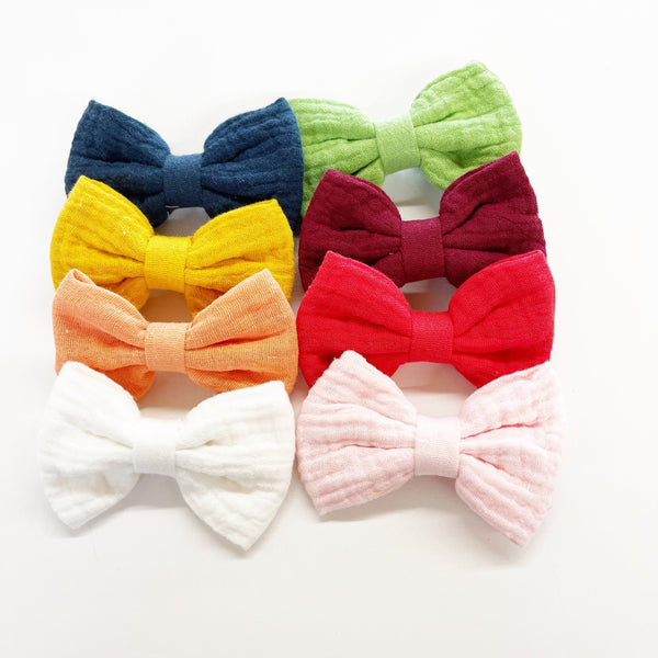 4” Gauze Linen Square Hair Bows